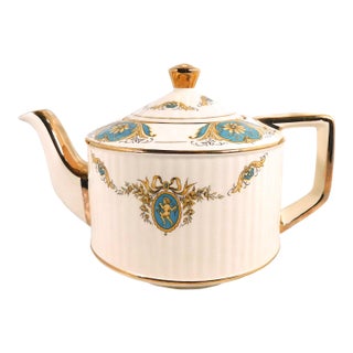 1960s Sadler Cream Teapot With Cupid in Pattern For Sale