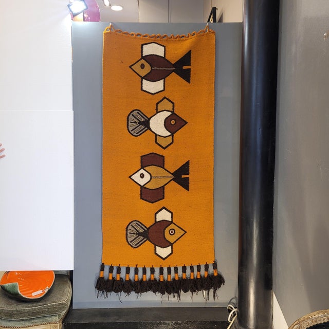 Fish Tapestry in Wool, Ecuador, 1980s For Sale - Image 4 of 17