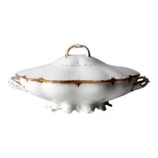 Antique Mz Austria Porcelain Covered Vegetable Dish For Sale