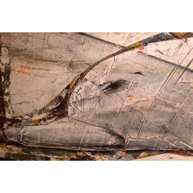 Brown Ljubo Biro Untitled Woman and Dolphin Modern Acrylic Painting on Masonite 1960s For Sale - Image 8 of 10