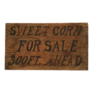 Circa 1930s Wood Sweet Corn Farm Stand Sign