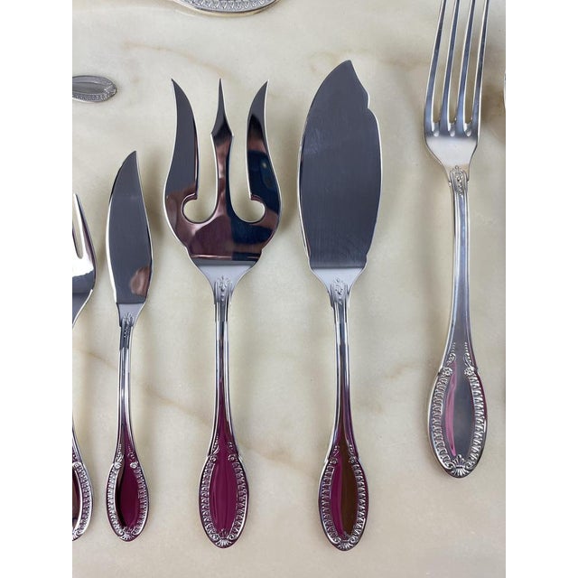 Empire Style Silver Cutlery Set, Italy, 1990s, Set of 101 For Sale - Image 9 of 15