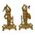 Vintage Renaissance Brass Figural Soldier Warrior Fireplace Andirons - A Pair For Sale