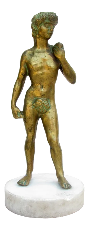 Classical Male Bronze Nude Statue on Marble Base
