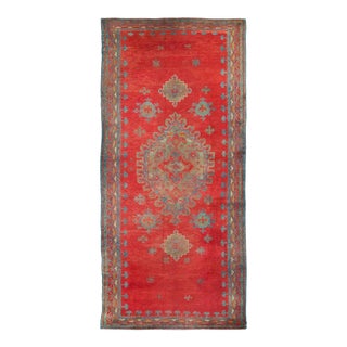 Galerie Shabab Collection Early 20th Century Handmade Turkish Oushak Gallery Rug in Red For Sale