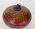 Vintage Asian Red and Black Painted Wooden Round Lidded Box With Metal Ring Handle For Sale - Image 16 of 17
