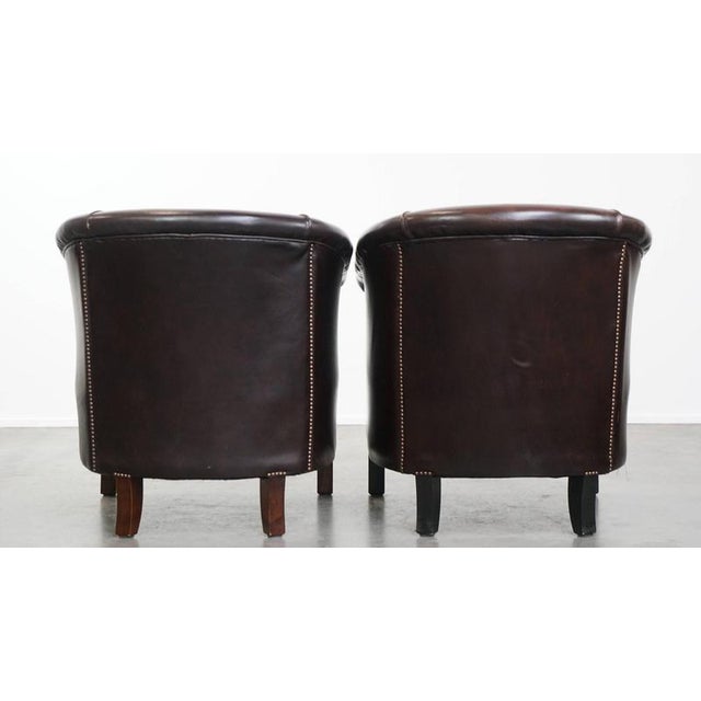 English Style Cowhide Club Armchairs, Set of 2 For Sale - Image 3 of 15