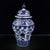 Chinese Chinoiserie Blue and White Interlocking Lotus Porcelain Lidded Ginger Jar For Sale - Image 4 of 7