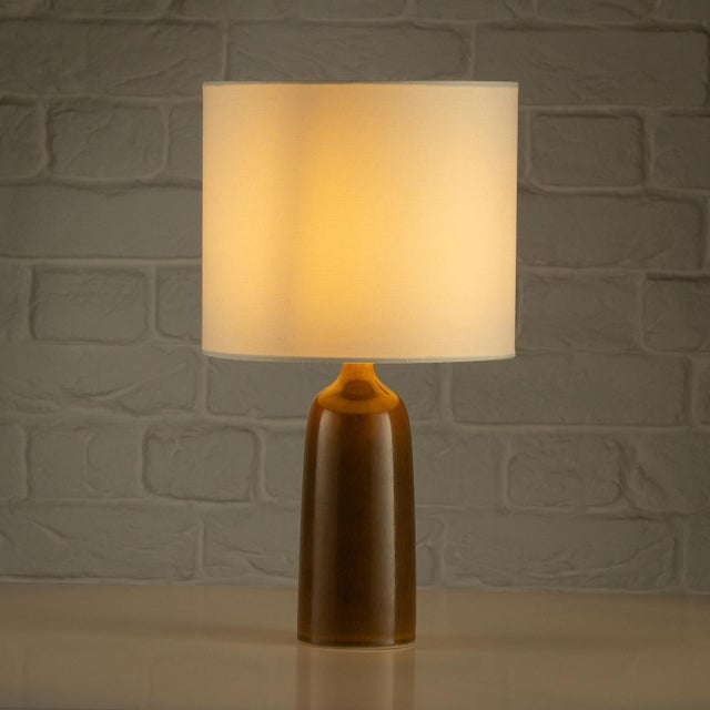 Ceramic Hares Fur Glaze Table Lamp by Palshus, Denmark, 1960s For Sale - Image 7 of 8