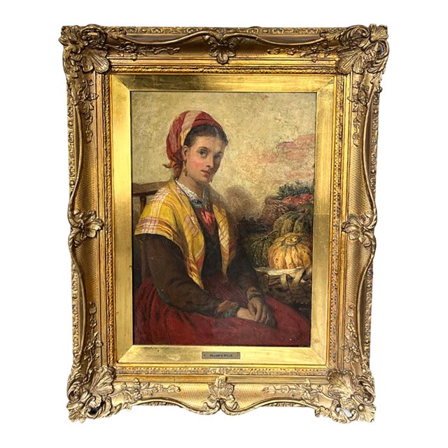 19th Century William Morrison Wyllie 'The Harvest Gatherer' For Sale