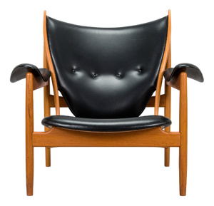 Chieftain Chair in Black Leather and Teak by Finn Juhl, 1960s