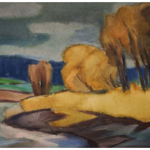 Fritz Kohlstädt (1921 Stuttgart - 2000 Pforzheim), On the Hunte near Oldenburg, 1990. Watercolor, 56 cm (height) x 78 cm...