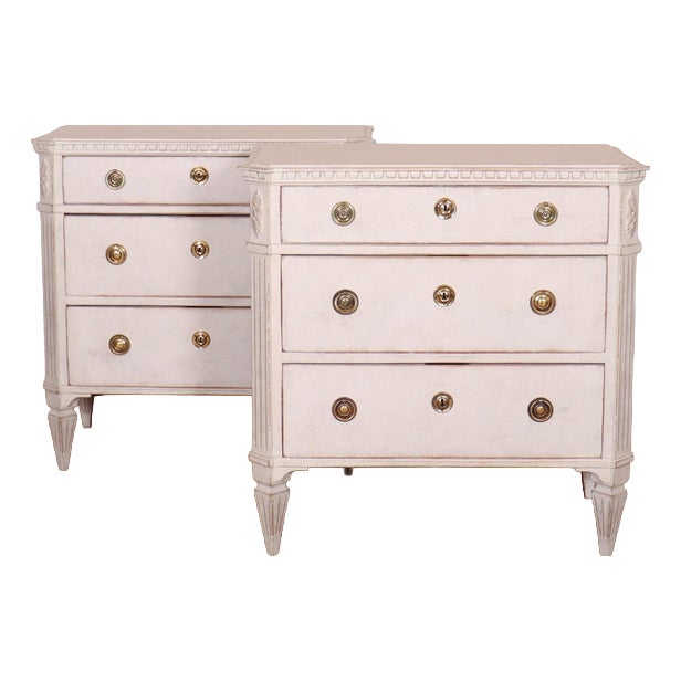 Swedish Painted Commodes, Set of 2 For Sale
