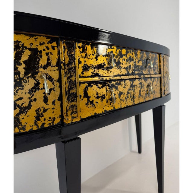 Metal French Art Deco Black and Gold Sideboard, Late 1940s For Sale - Image 7 of 14