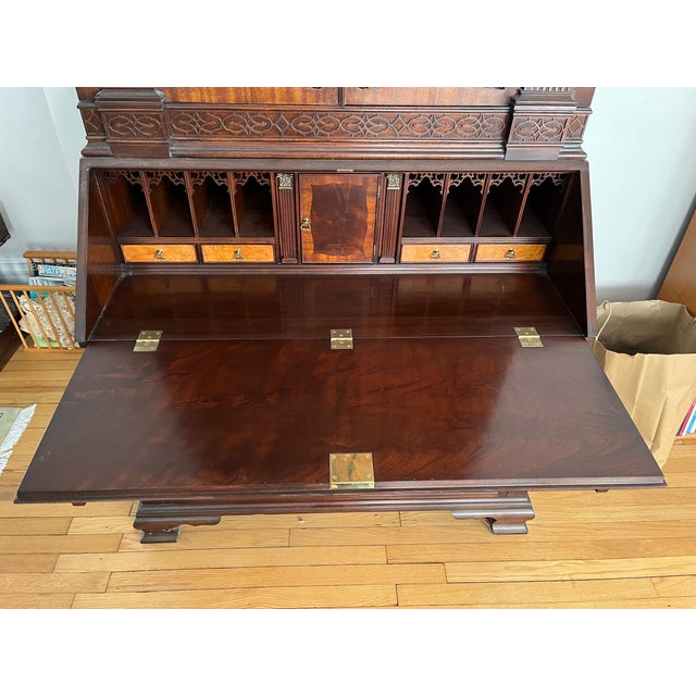 Gothic Henkel Harris Secretary Desk, 6097/6098 Complete For Sale - Image 3 of 9