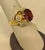 4.5 Ct Natural Spessartine Garnet & Diamond Ring 18 Karat Yellow Gold For Sale In New York - Image 6 of 18