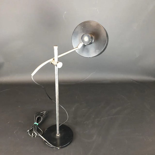 Vintage Italian Metal and Nickeled Brass Table Lamp For Sale - Image 6 of 14