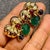 12 Carat Cabochon Emerald Diamond Clip Earrings 14 Karat Yellow Gold, Estate For Sale - Image 4 of 18