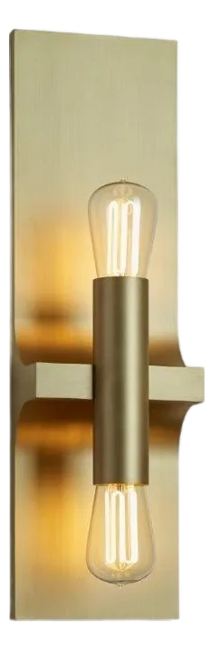 Contemporary Tekna Walcott Twin Wall Light With Sateen Brass Finish