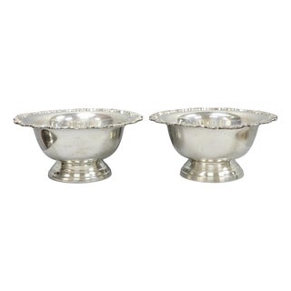 Mid 20th Century Towle Victorian Silver Plated Punchbowl Champagne Chiller Ice Bucket - A Pair For Sale