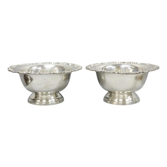 Mid 20th Century Towle Victorian Silver Plated Punchbowl Champagne Chiller Ice Bucket - A Pair For Sale