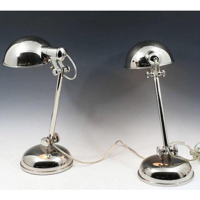 Ralph Lauren Late 20th Century Ralph Lauren Home Polished Chrome Articulated Desk Lamps - a Pair For Sale - Image 4 of 4