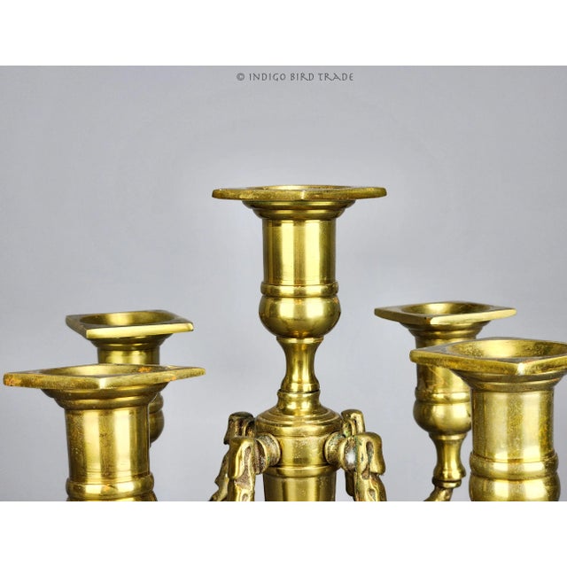 1880's English Gilt Bronze Candelabra 5 Arms For Sale - Image 4 of 9