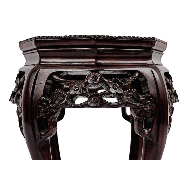 Late 19th Century Late 20th Century Vintage Ming Dynasty Style Short Pedestal Plant Stand For Sale - Image 5 of 8