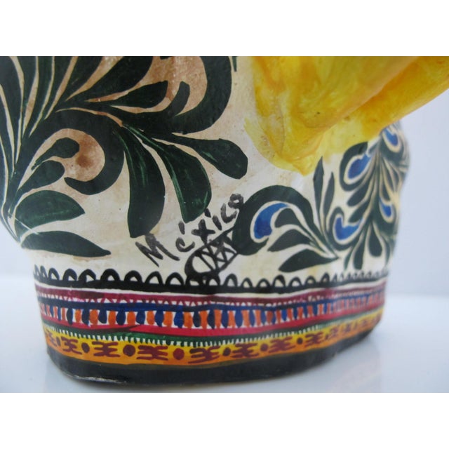 Alfonso Castillo Orta Flaming Fire Skull Day of Dead Mexican Folk Pottery For Sale - Image 9 of 12