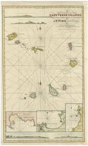 Nautical Chart of Cape Verde Islands by J. W. Norie, 1824