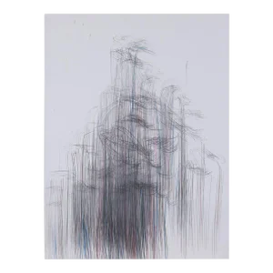 Contemporary Abstract Color Pencil and Graphite on Mylar Painting "Thaw 14" by Jaanika Peerna