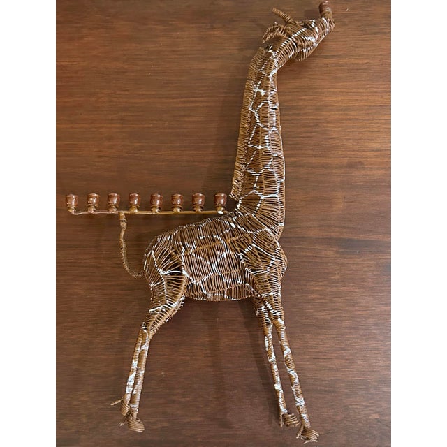 Woven, Wire Giraffe Menorah, Sculpture, Late 20th Century For Sale - Image 4 of 12