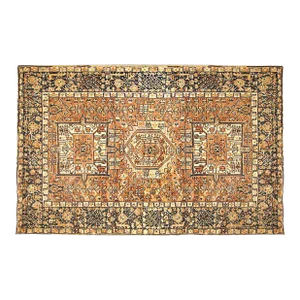 Antique Persian Heriz Karaja Oriental Rug, Small Size, W/ Multiple Medallions