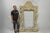 Vintage Large 78" Italian Baroque Rococo Style White Distress Painted Molded Fiberglass Full Length Mirror Art Picture...