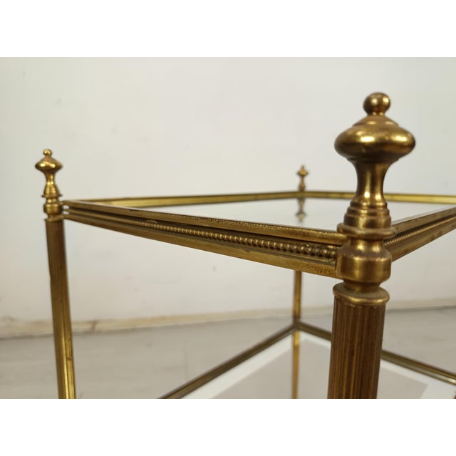 Neo-Classical Gold Brass Side Table, 1970s For Sale - Image 6 of 14