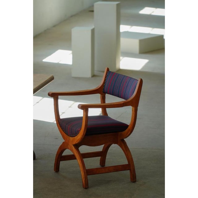 Danish Modern Oak Model Kurul Armchairs attributed to Henning Kjærnulf, 1960s, Set of 2 For Sale - Image 4 of 18