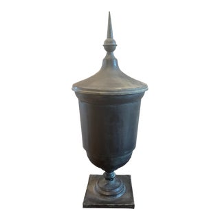 Contemporary Zinc Urn With Lid For Sale