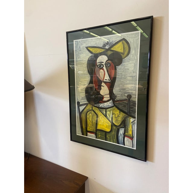 1980s Framed Picasso Lithograph Portrait De Femme Au Chapeau Et a La Robe Vert Jaune From the Marina Picasso Collection Circa 1982 For Sale - Image 5 of 8