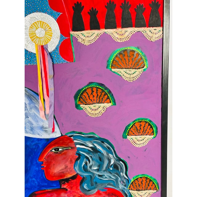 Monumental Mixed Media Painting by Mexican Artist Jesus Tellosa, Signed & Dated For Sale In Los Angeles - Image 6 of 18