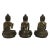 Metal Early 20 Century Antique Carved Bronze 3 Generations of Buddha Statues For Sale - Image 7 of 9