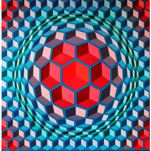 1970s Victor Vasarely Progression 1-1 Optic Art For Sale
