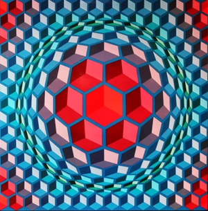 1970s Victor Vasarely Progression 1-1 Optic Art