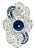Gorgeous 18k White Gold Ring With 1.15 Carat Natural Blue Sapphire & Diamonds, Size 6.75 For Sale
