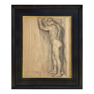 Framed 19th Century Male Figure Drawing After Ferdinand Hodler For Sale