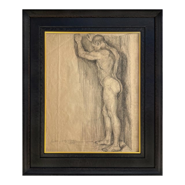 Framed 19th Century Male Figure Drawing After Ferdinand Hodler For Sale