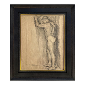 Framed 19th Century Male Figure Drawing After Ferdinand Hodler