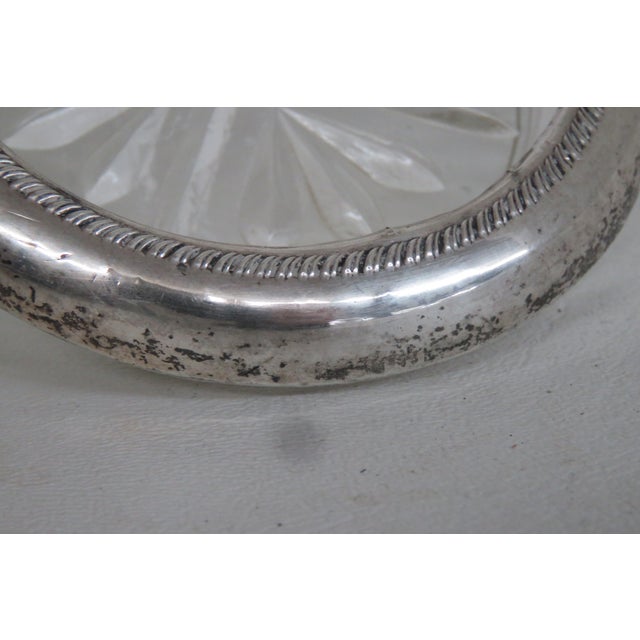 Mid 20th Century Fb Rogers Silverplated Crystal Cut Glass Coasters Set of Three 4598b For Sale - Image 5 of 9