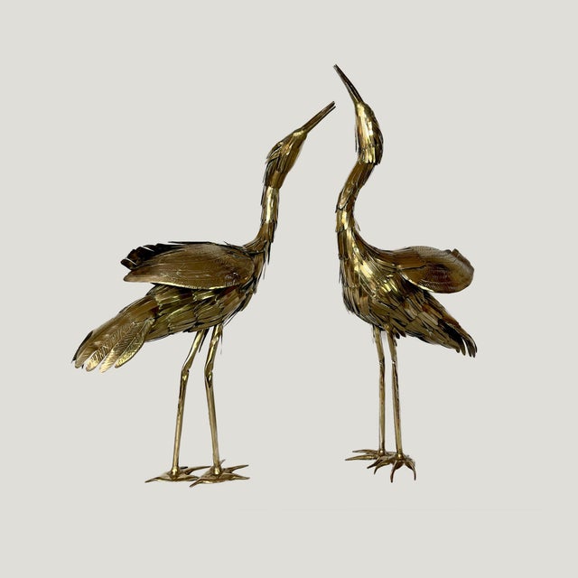 Metal Brass Herons, 1965, Set of 2 For Sale - Image 7 of 8