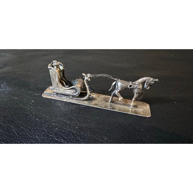 Early 20th Century Dutch Staring Silver 830 Miniature Horse Drawn Object For Sale - Image 4 of 7