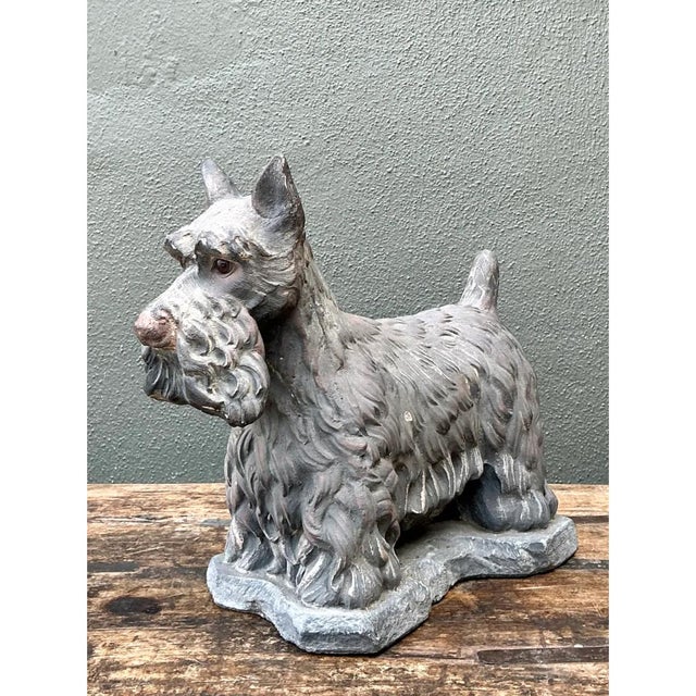 Mid 20th Century Vintage Cast Cement Scottish Terrier For Sale - Image 5 of 13